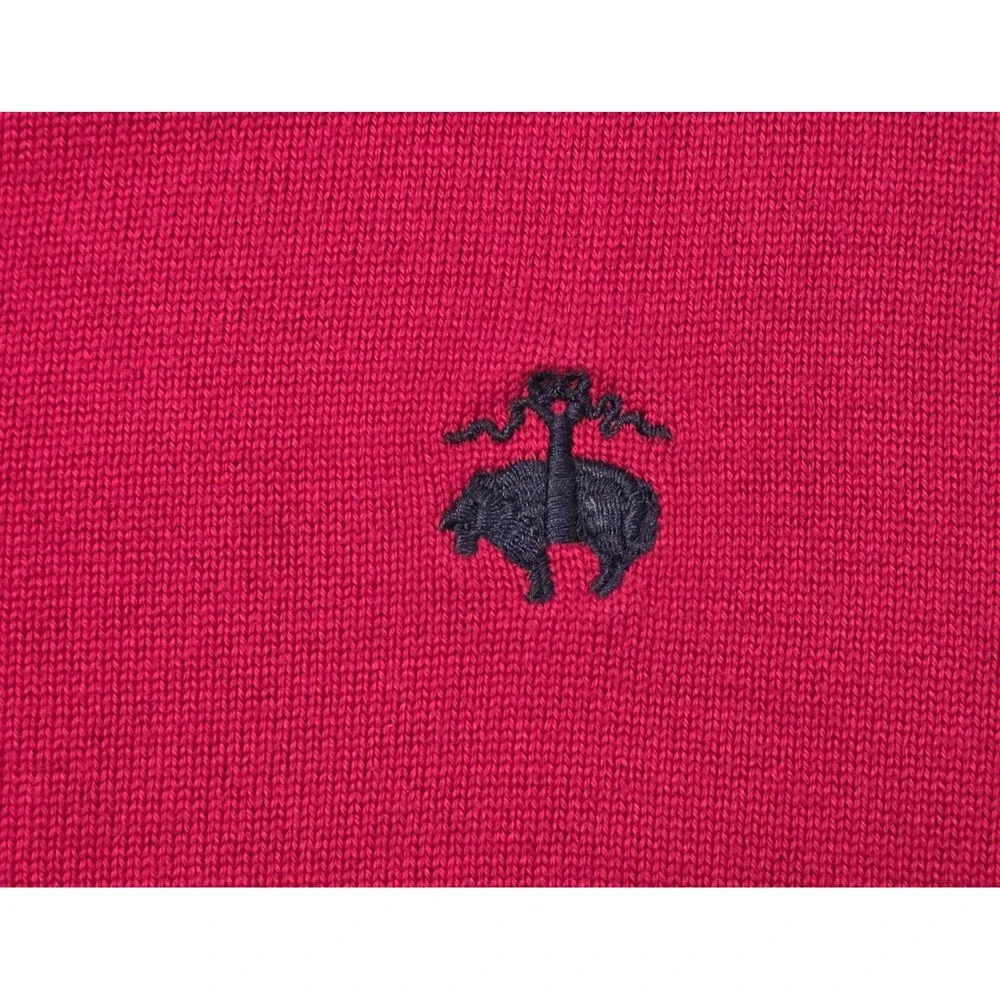 Brooks Brothers Mens‎ Size XL 100% Supima Cotton Red Long Sleeve V Neck Pullover